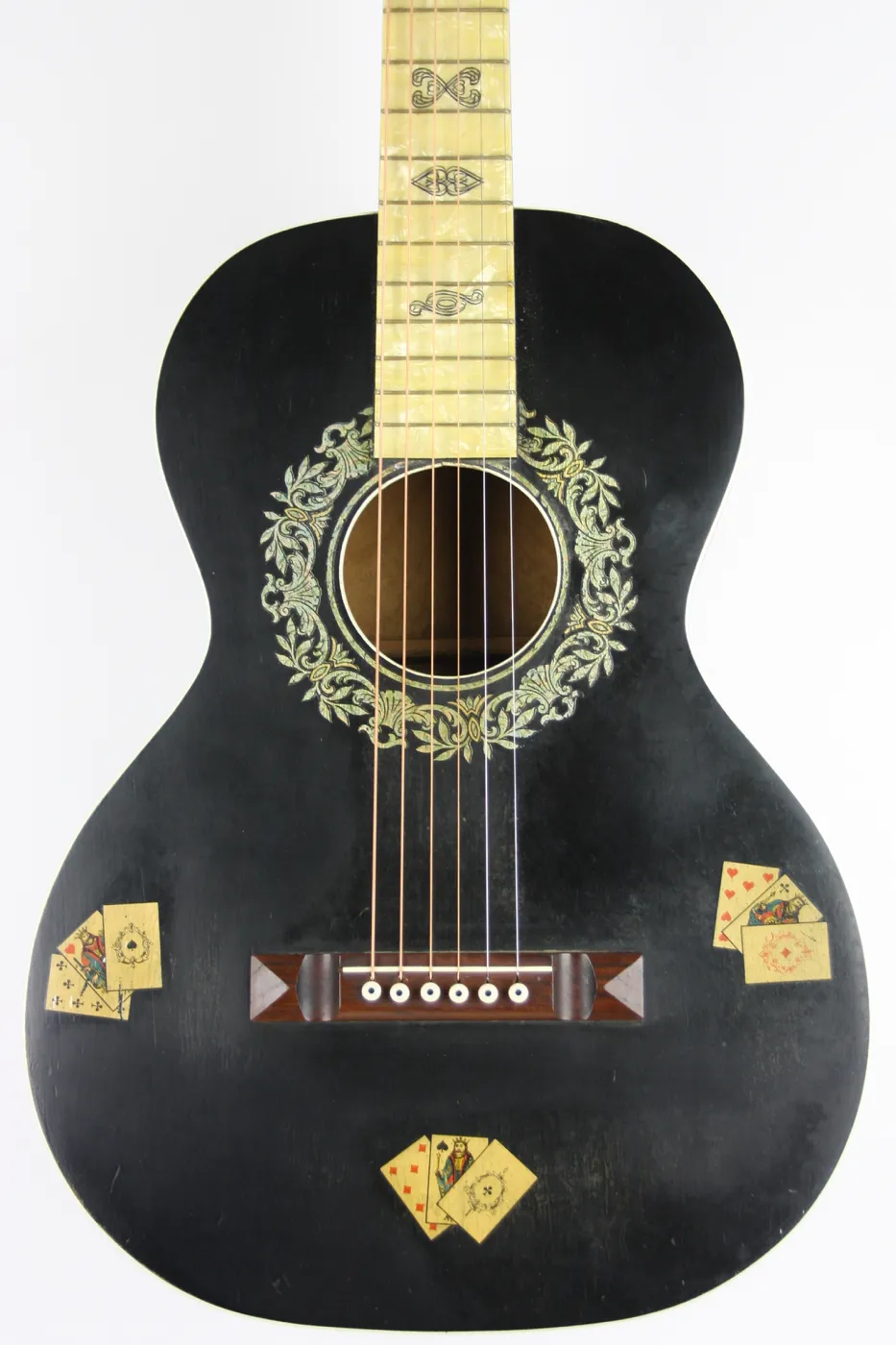 1920 Stella The Gambler Black with Playing Card Decals > Guitars