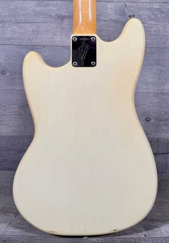 1966 Fender Mustang Olympic White Slab Board Neck - Gbase