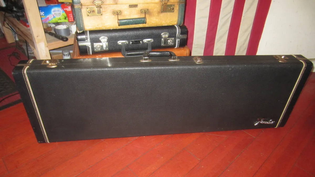 1971 Fender Jazz Bass / P-Bass Case Black w/ Orange Interior - Gbase