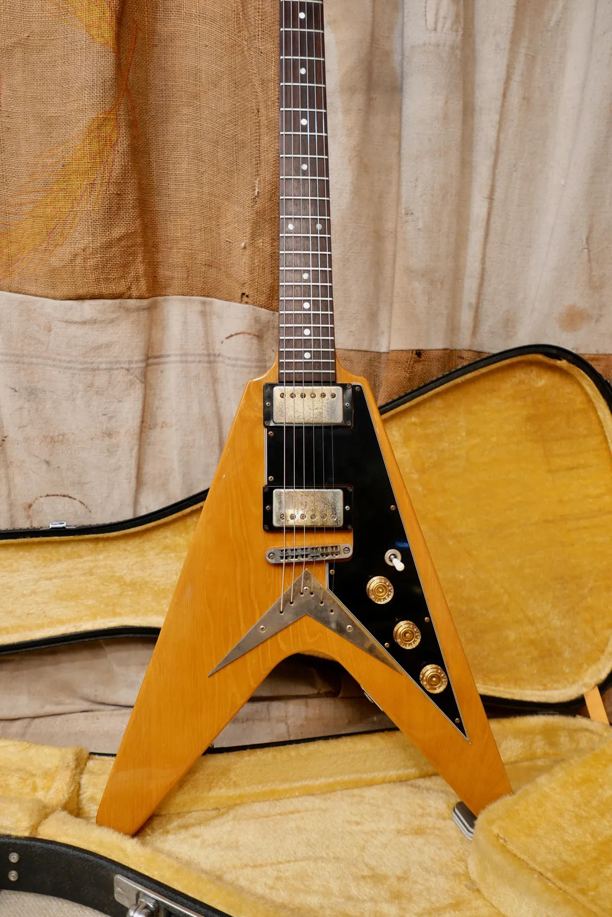 1977 Ibanez Rocket Roll Flying V Super 70's Model 2387 Natural - Gbase