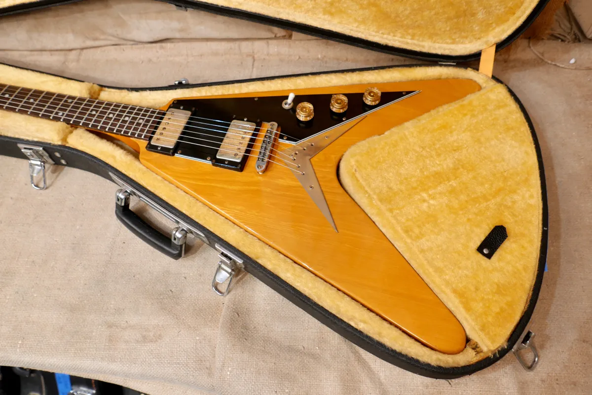 1977 Ibanez Rocket Roll Flying V Super 70's Model 2387 Natural - Gbase