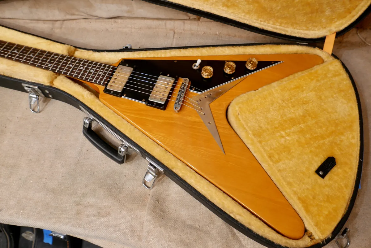 1977 Ibanez Rocket Roll Flying V Super 70's Model 2387 Natural - Gbase