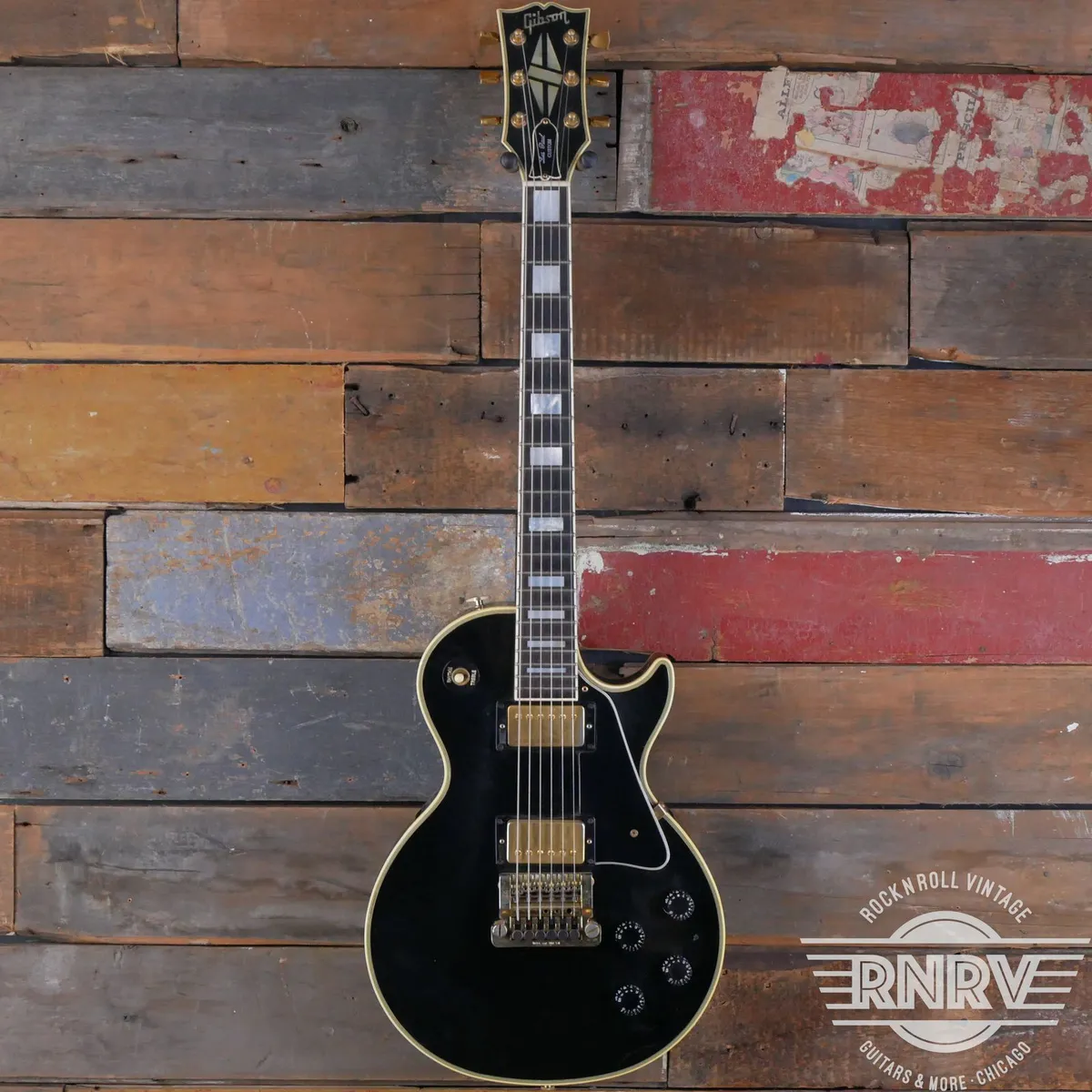 1984 -Gibson Les Paul Custom Ebony with factory Kahler Trem - Gbase