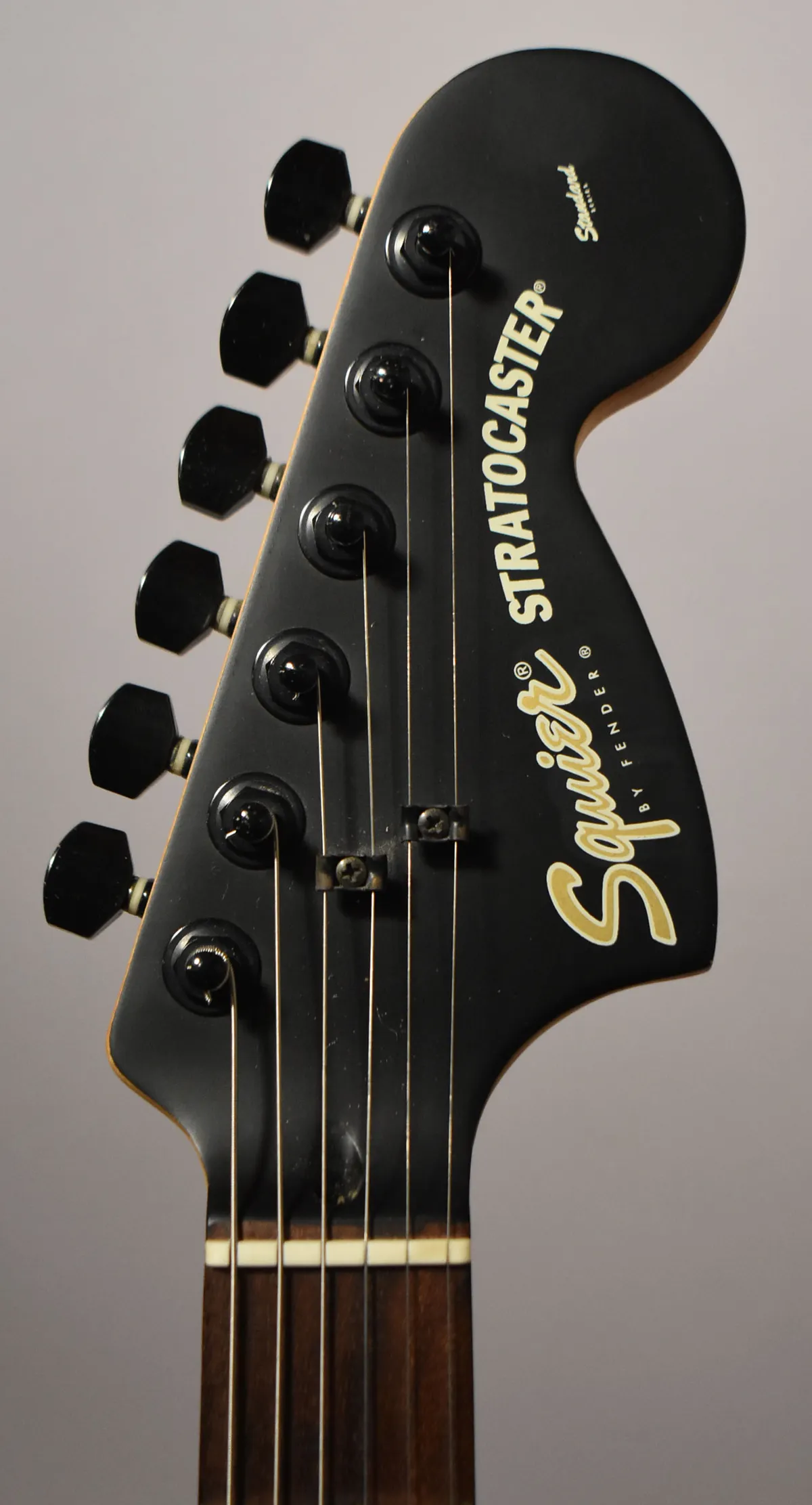 2001 Squier Standard Stratocaster Satin Black Solid Body - Gbase