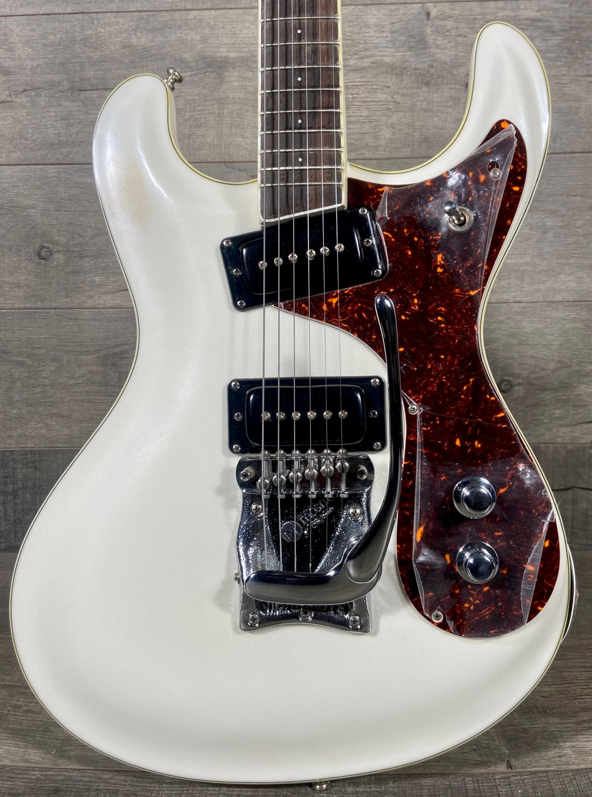 2002 Mosrite Super Custom '63 Sidejack Ventures USA Model Pearl