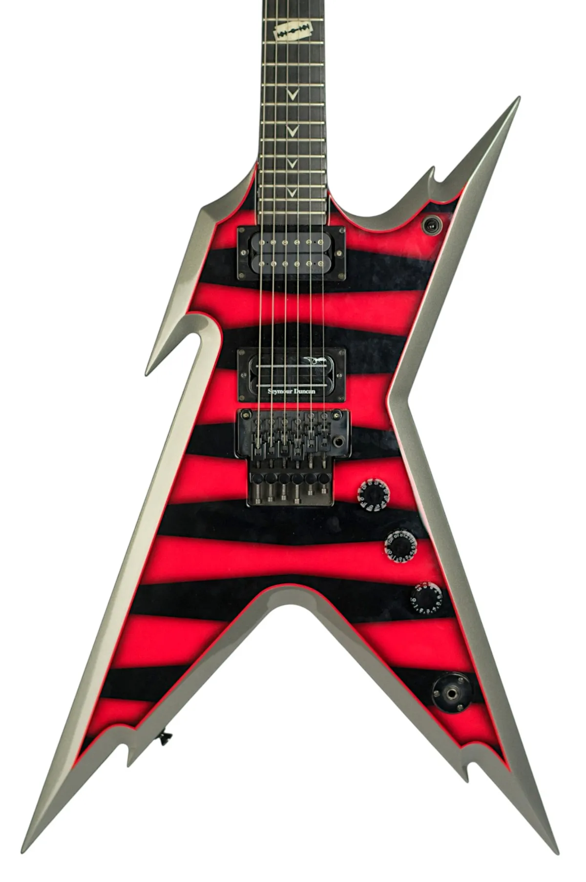 2007 Dean USA Razorback Dimebag Signature Red and Black Stripe - Gbase