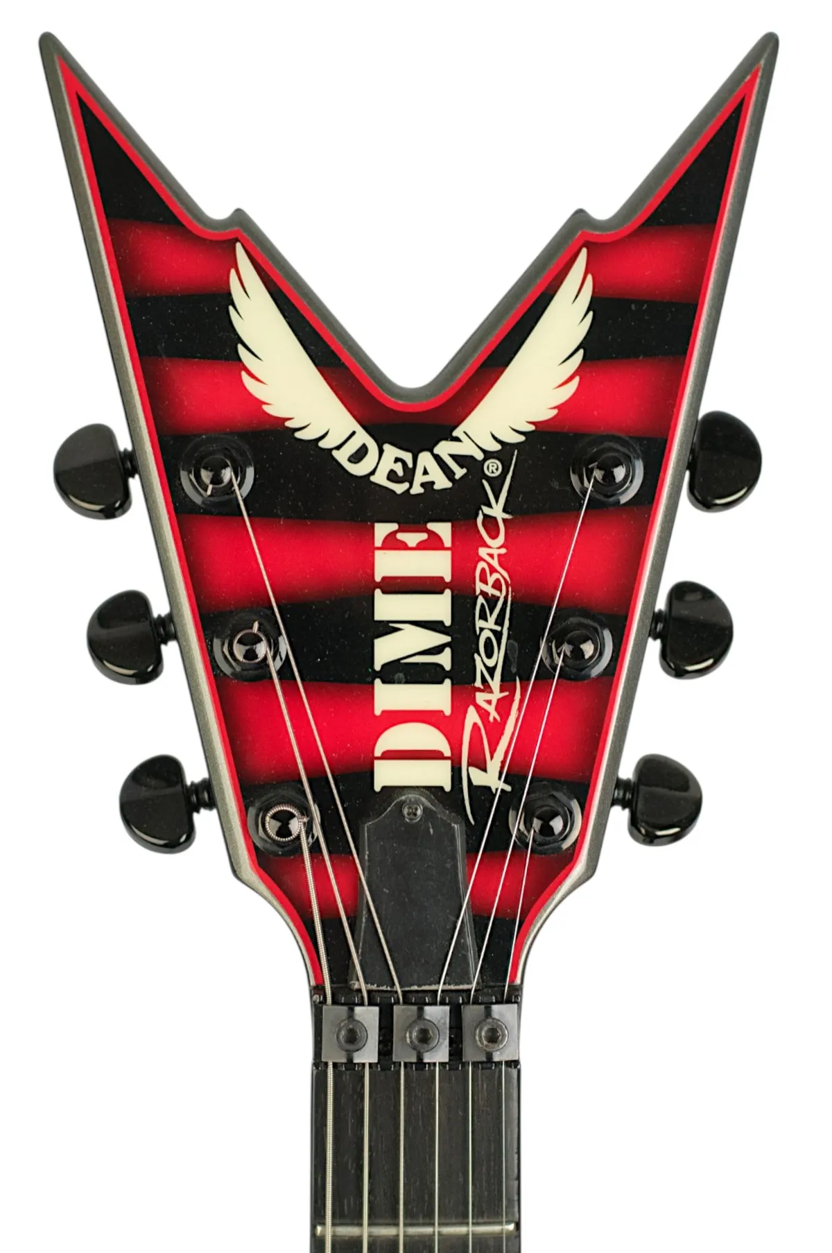 2007 Dean USA Razorback Dimebag Signature Red and Black Stripe - Gbase