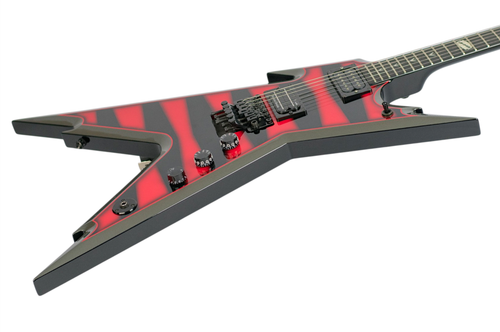 2007 Dean USA Razorback Dimebag Signature Red and Black Stripe - Gbase