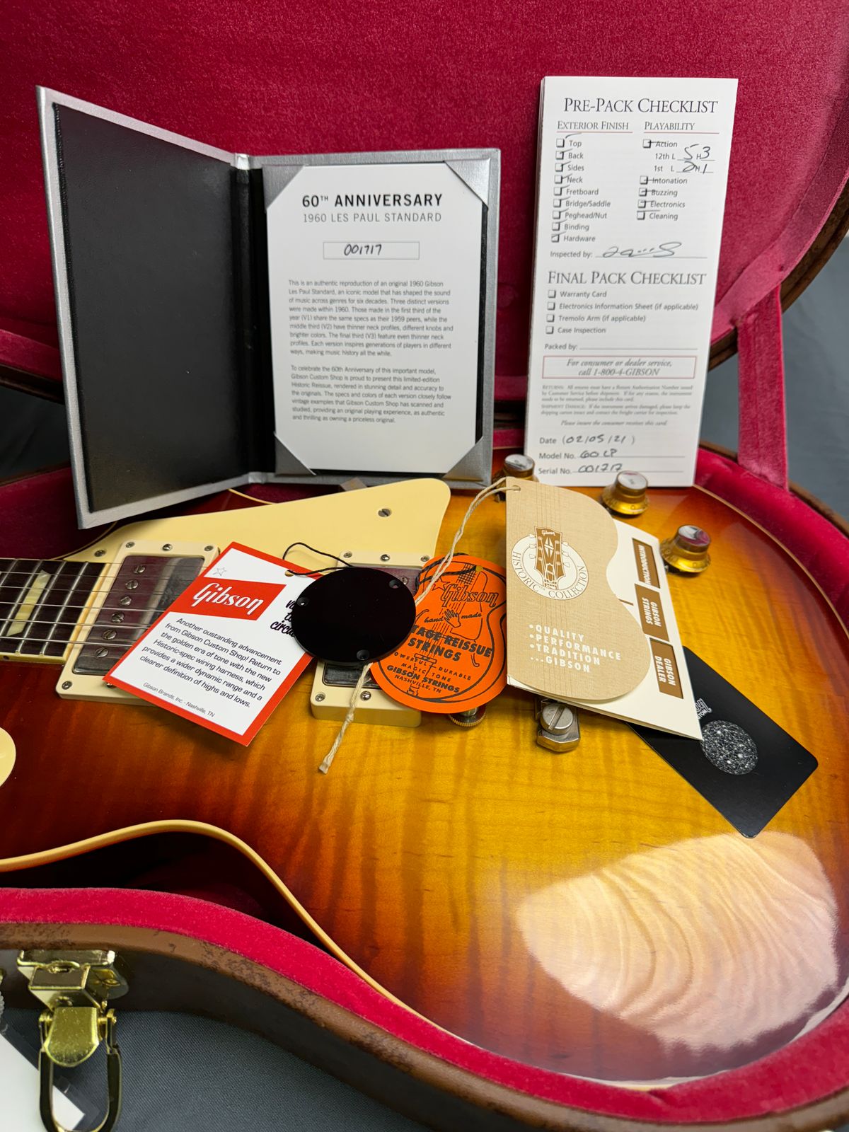 2021 GIBSON CUSTOM SHOP 1960 re-issue LES PAUL V2 Tomato SUNBURST