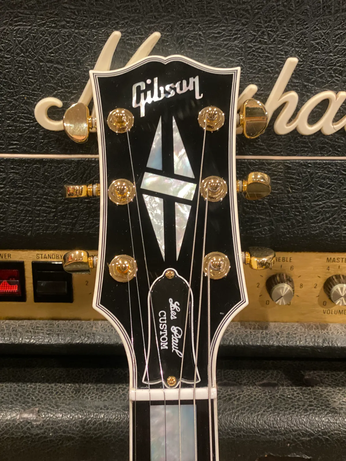 ギター Gibson Custom shop Les paul 2021 2021 Gibson Les Paul Custom Custom shop Lefty Left Handed White