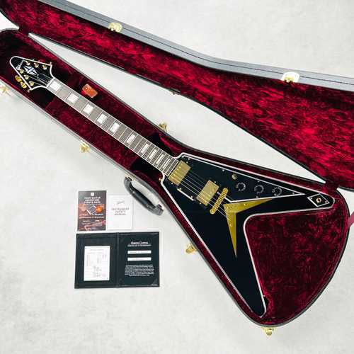 Gibson Custom Shop Flying V Custom 2025 - Ebony - Gbase