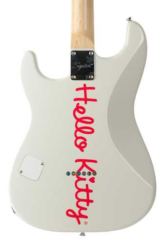 ギター Fender Hello Kitty White Stratocaster Hello Kitty Squier Stratocaster Electric Guitar - White