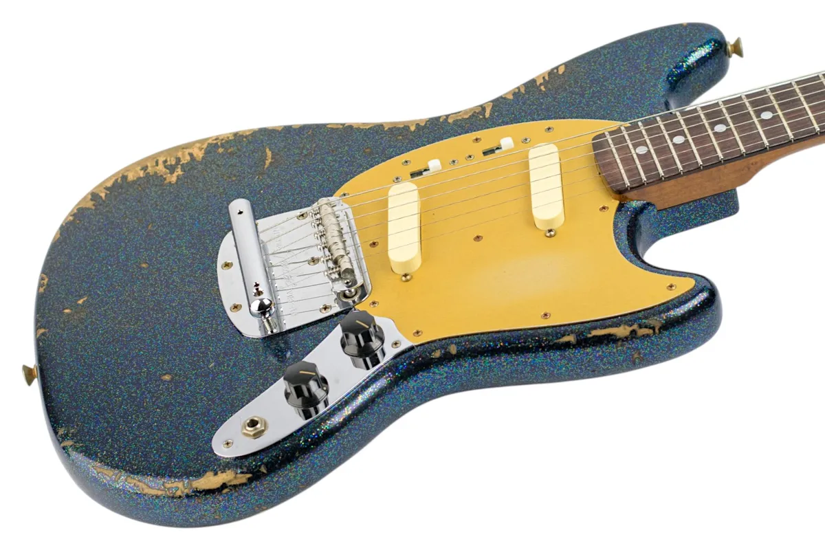 ⭐︎Custom Relic Mustang shape Telecaster⭐︎ 2026 Fender Custom Shop '60s Mustang Heavy Relic Holoflake - Gbase