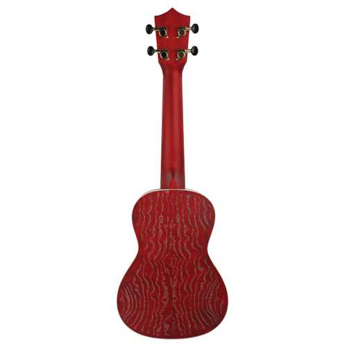 Amahi Quilted Ash Red Ukulele - Concert - Gbase