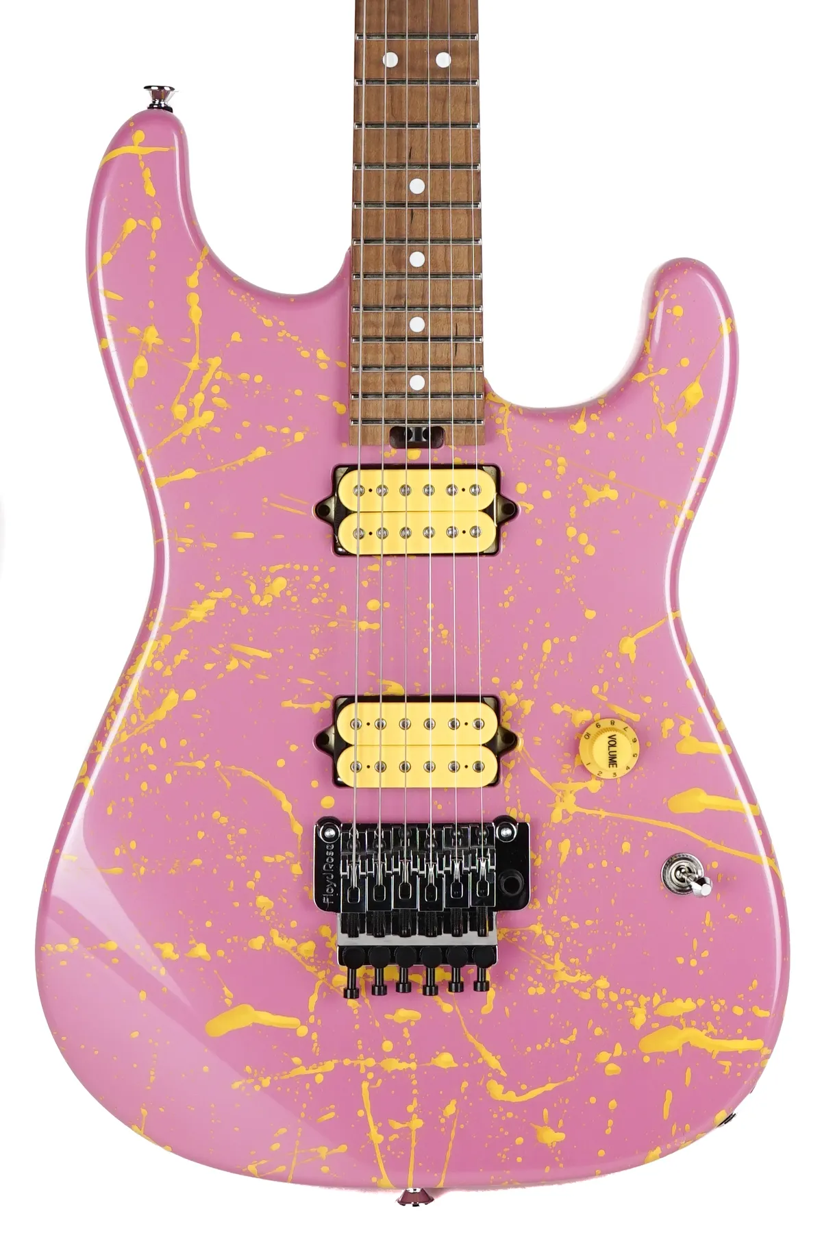Charvel Custom Shop San Dimas Platinum Pink With Graffiti Yellow