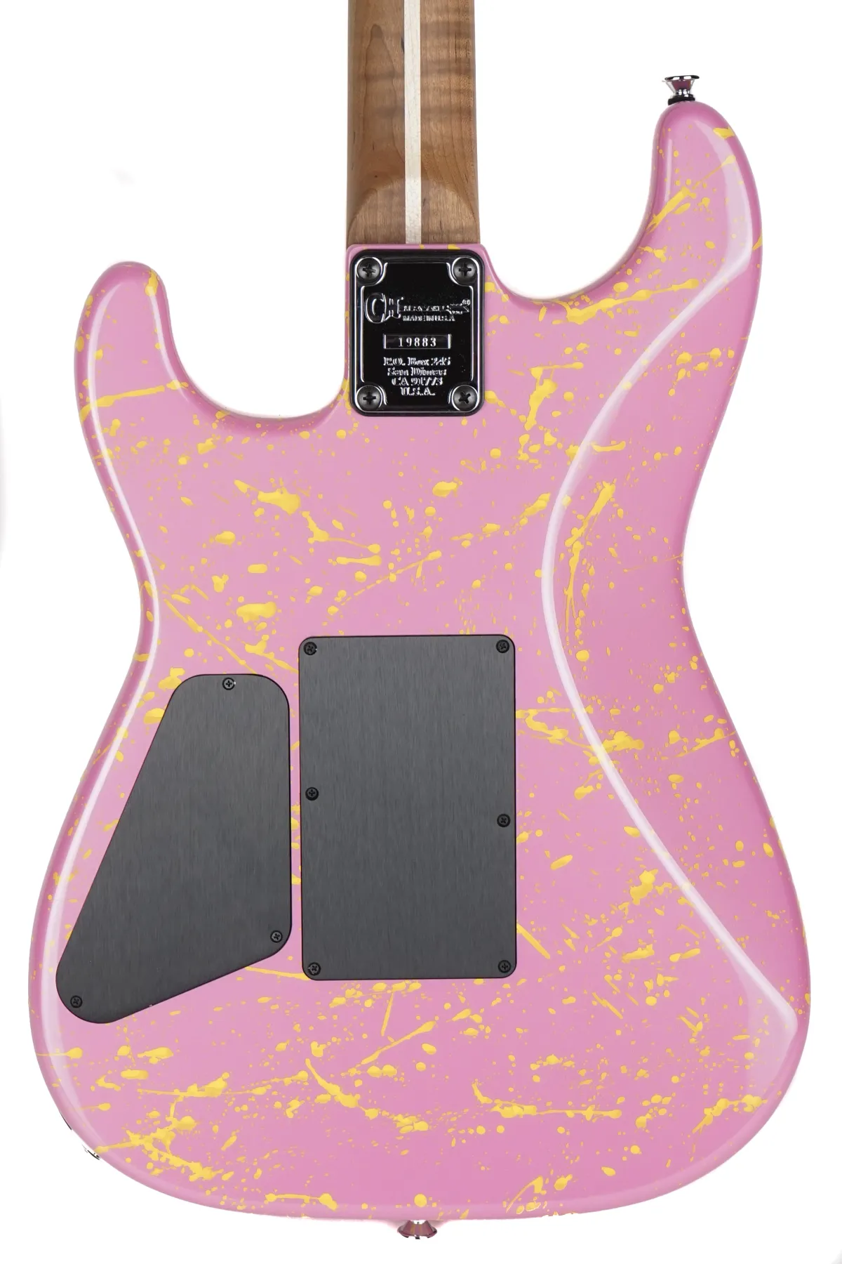 Charvel Custom Shop San Dimas Platinum Pink With Graffiti Yellow