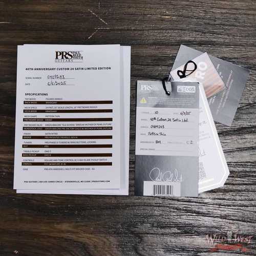 2025 Paul Reed Smith PRS 40th Anniversary Custom 24 Satin Limited