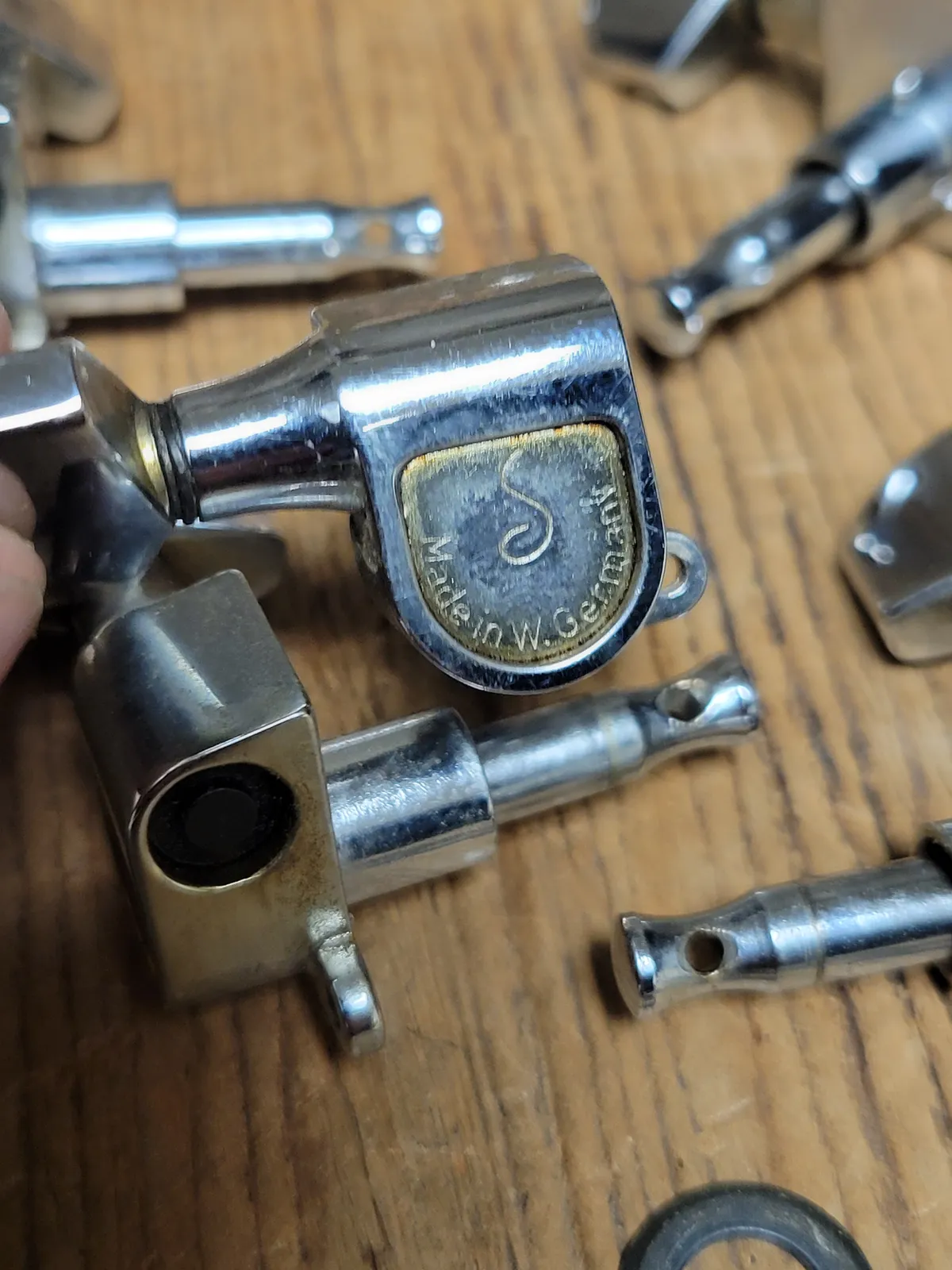 1974 Shaller M6 3+3 Tuners Made in West Germany Chrome > Guitar Parts